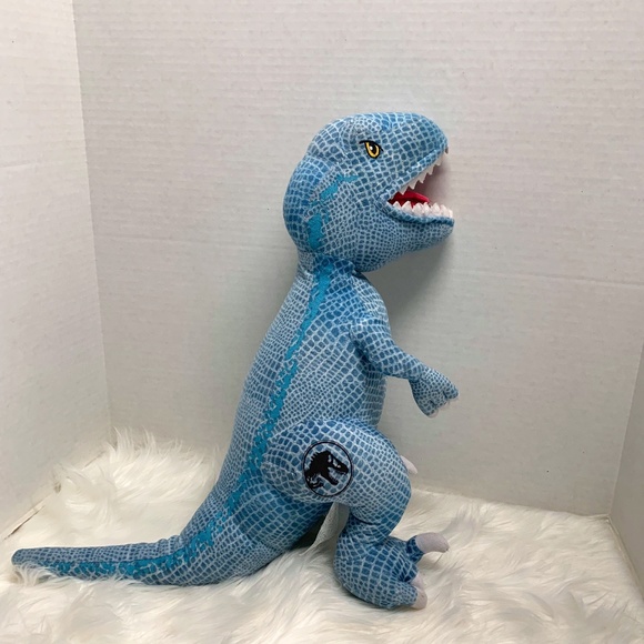 Jurassic Park World Velociraptor 23 in Tall Blue Large TRex plush Stuffed Dinosa - Picture 1 of 7